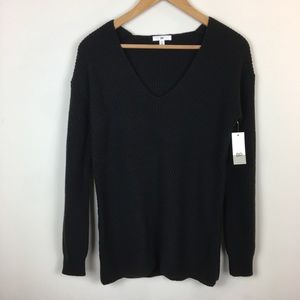 NWT BP Black V-Neck Ribbed Sweater XXS